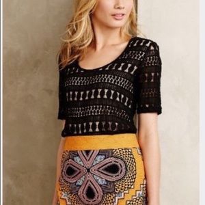 Anthropologie Lacework Tee by Wolven Sz Medium